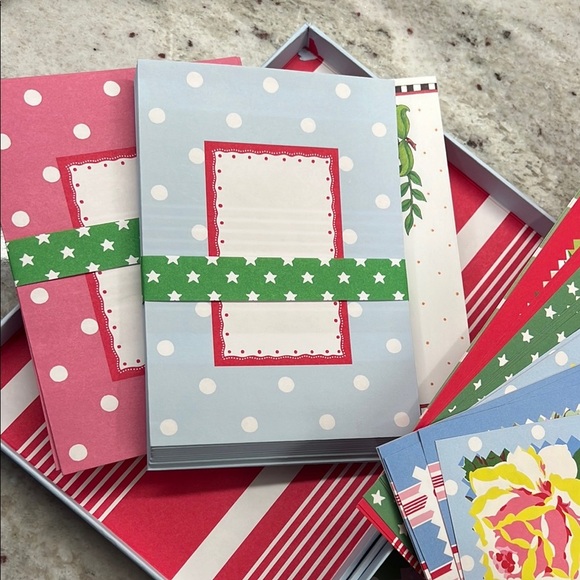 Floral Stationary Set - Blue and Red - Picture 5 of 7